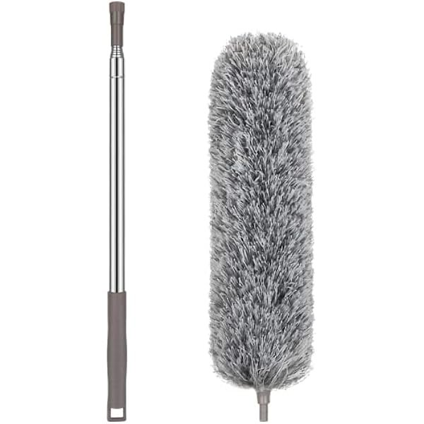 nilehome microfiber duster with extension pole, (30 100 inch) dusters for cleaning with washable and bendable head ceiling fan duster for high ceilings, furniture,cobweb gray nilehome microfiber duster with extension pole, (30 100 inch) dusters for cleaning with washable and bendable head ceiling fan duster for high ceilings, furniture,cobweb gray
