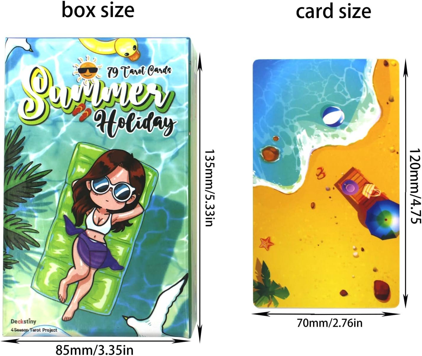 summer holiday tarot | 4 season tarot | 79 tarot cards, standard size 4.75" x 2.75" summer holiday tarot | 4 season tarot | 79 tarot cards, standard size 4.75" x 2.75"