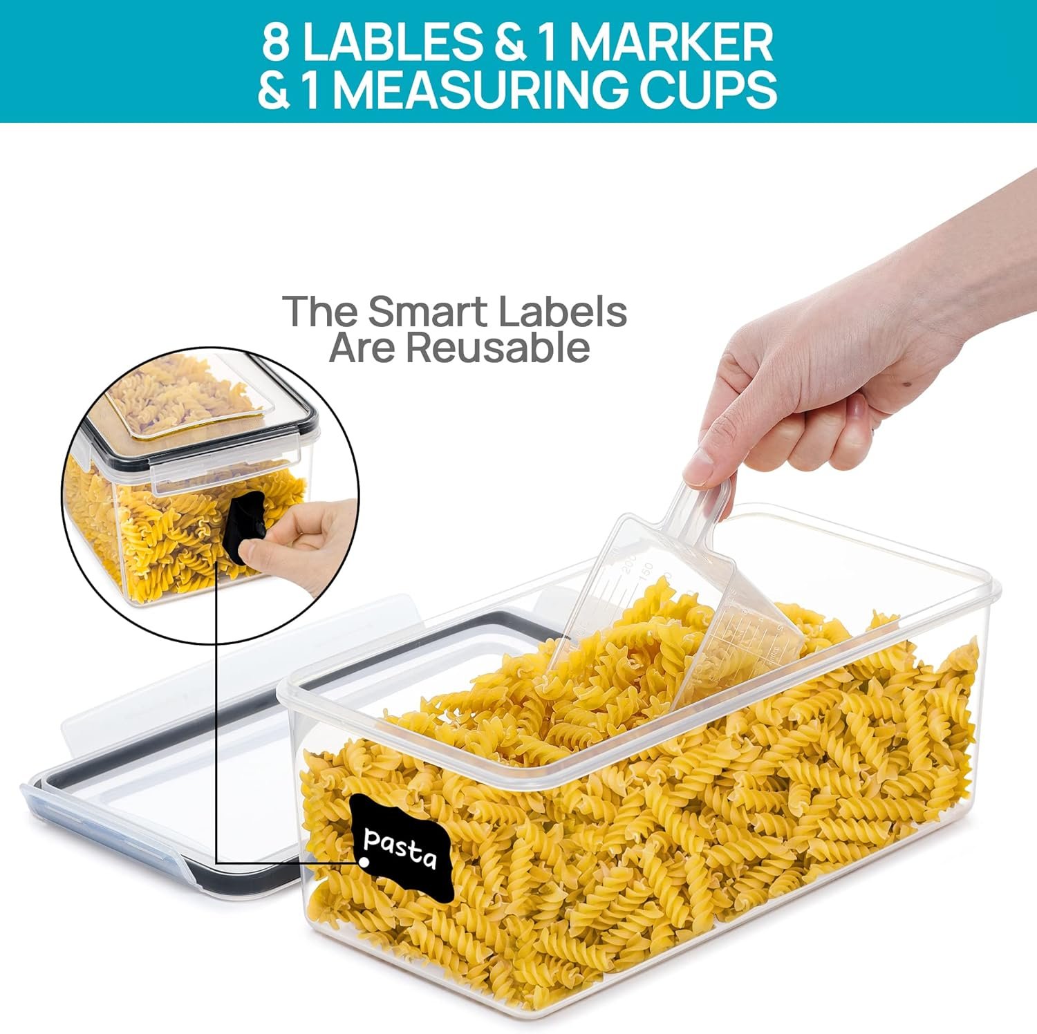 vtopmart airtight food storage containers with lids 2pcs set 3.2l, plastic spaghetti container for pasta organizer, bpa free air tight house kitchen pantry organization and storage vtopmart airtight food storage containers with lids 2pcs set 3.2l, plastic spaghetti container for pasta organizer, bpa free air tight house kitchen pantry organization and storage