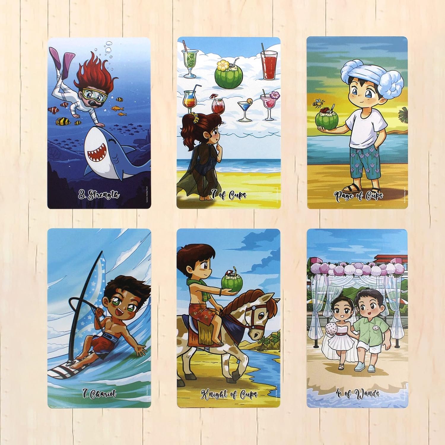 summer holiday tarot | 4 season tarot | 79 tarot cards, standard size 4.75" x 2.75" summer holiday tarot | 4 season tarot | 79 tarot cards, standard size 4.75" x 2.75"