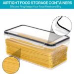 vtopmart airtight food storage containers with lids 2pcs set 3.2l, plastic spaghetti container for pasta organizer, bpa free air tight house kitchen pantry organization and storage