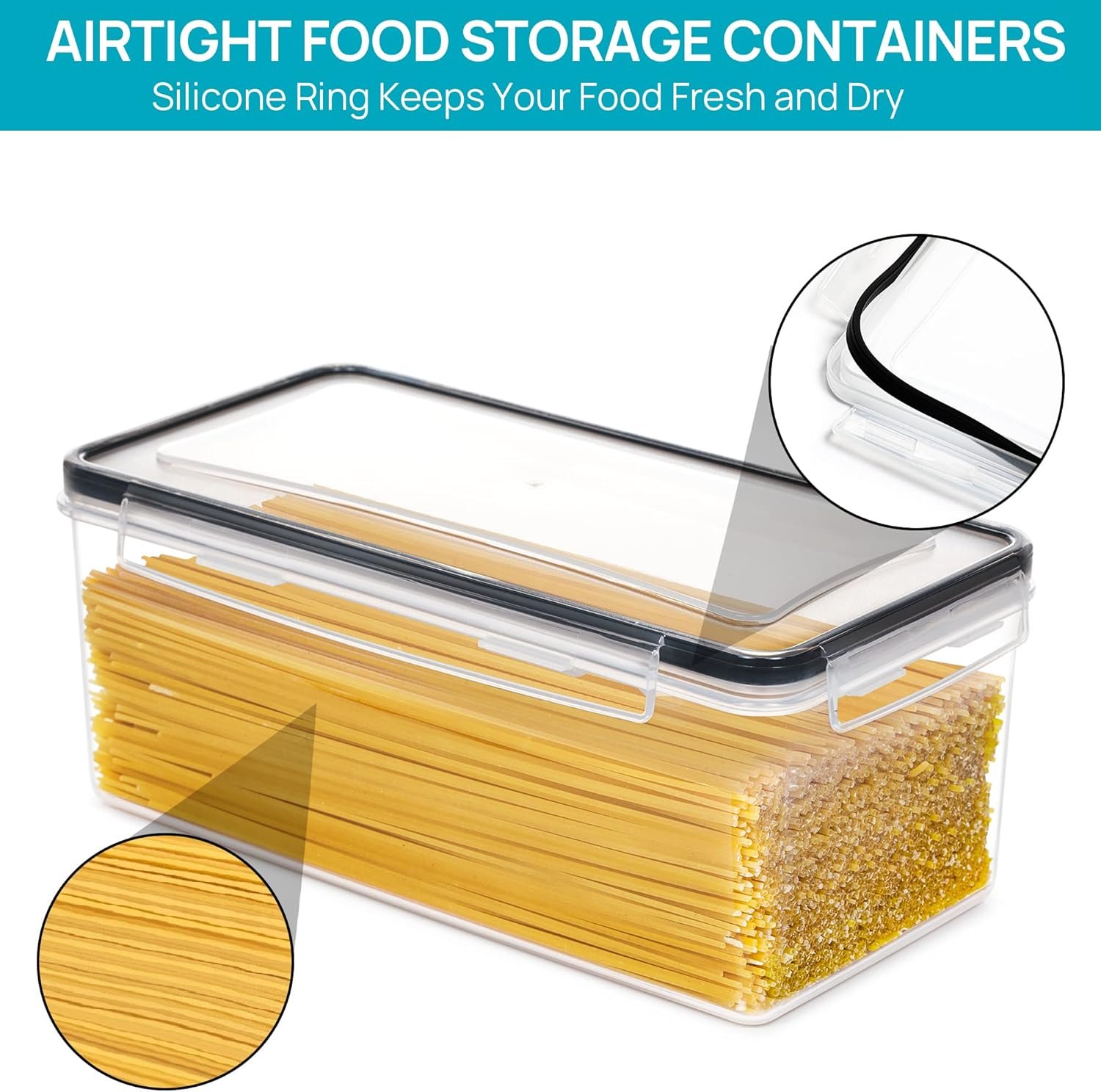vtopmart airtight food storage containers with lids 2pcs set 3.2l, plastic spaghetti container for pasta organizer, bpa free air tight house kitchen pantry organization and storage vtopmart airtight food storage containers with lids 2pcs set 3.2l, plastic spaghetti container for pasta organizer, bpa free air tight house kitchen pantry organization and storage