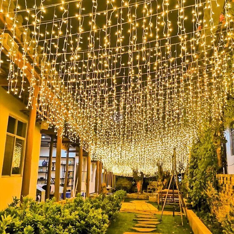 duckkoko 400 led outdoor curtain lights string lights ceremony birthday christmas balcony roof decorations duckkoko 400 led outdoor curtain lights string lights ceremony birthday christmas balcony roof decorations