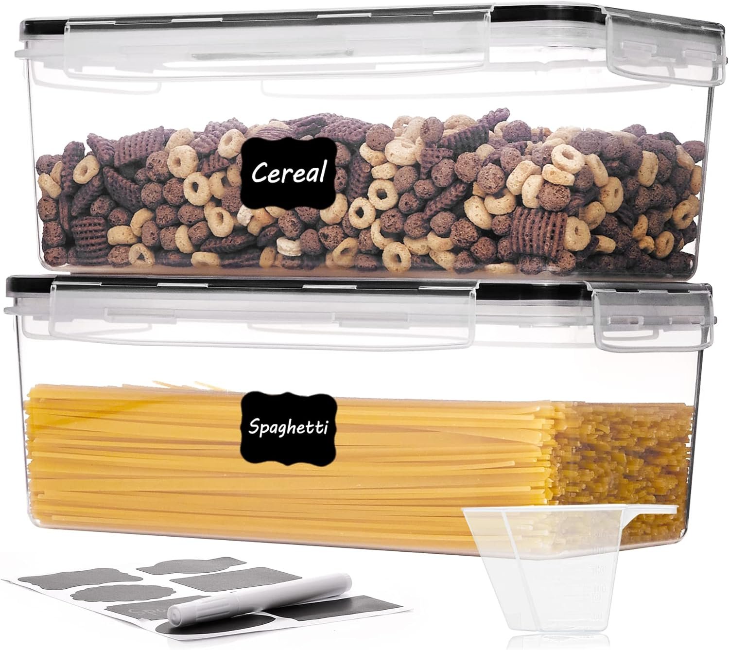 vtopmart airtight food storage containers with lids 2pcs set 3.2l, plastic spaghetti container for pasta organizer, bpa free air tight house kitchen pantry organization and storage vtopmart airtight food storage containers with lids 2pcs set 3.2l, plastic spaghetti container for pasta organizer, bpa free air tight house kitchen pantry organization and storage